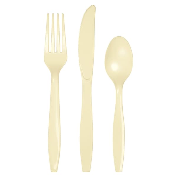 Touch Of Color Assorted Plastic Cutlery, Ivory, 288PK 010435 - main